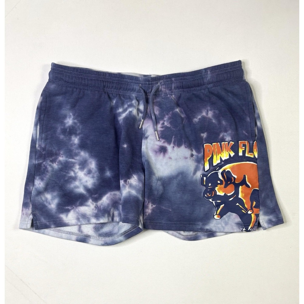 Pink Floyd Shorts Women's Large Blue Tie Dye Pig Band Rock Music 2020